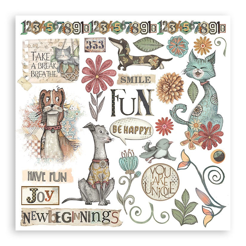 Stamperia - Furry Friends Collection - 6 x 6 Rub-On Assortment