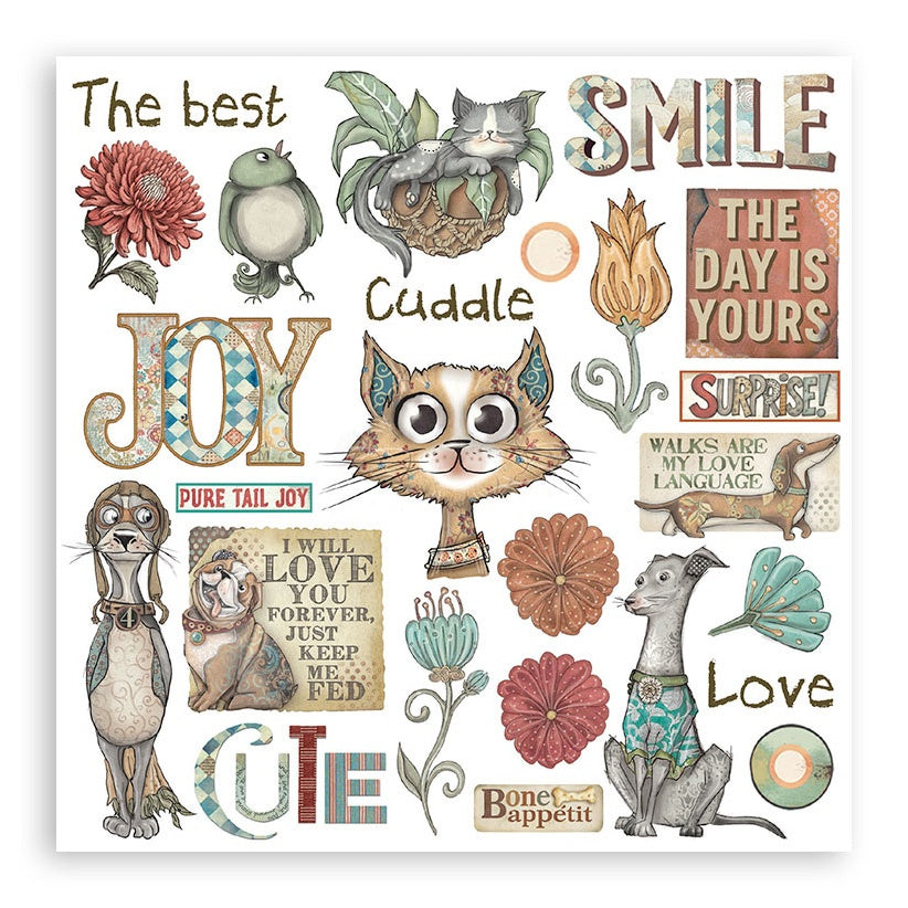 Stamperia - Furry Friends Collection - 6 x 6 Rub-On Assortment