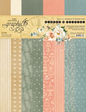 Graphic 45 - Always & Forever Collection - 8-1/2" x 11" Patterns & Solids Collection Pack - Preorder Only