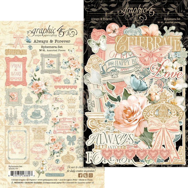 Graphic 45 - Always & Forever Collection - Ephemera Set