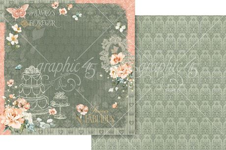 Graphic 45 - Always & Forever Collection - 12" x 12" Double-Sided Paper - Dark Layout