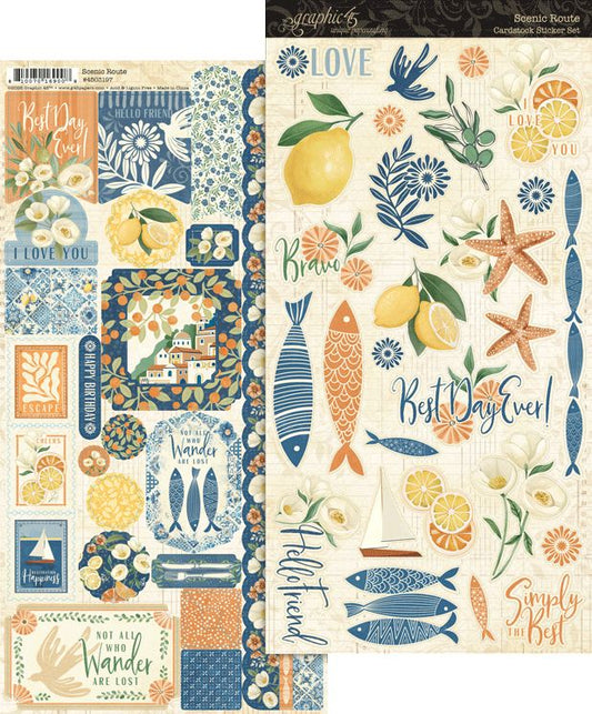 Graphic 45 - Scenic Route Collection - Cardstock Sticker Set