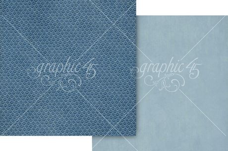Graphic 45 - Scenic Route Collection - 12 x 12 Double Sided Paper - Patterns and Solids - Azure Blue