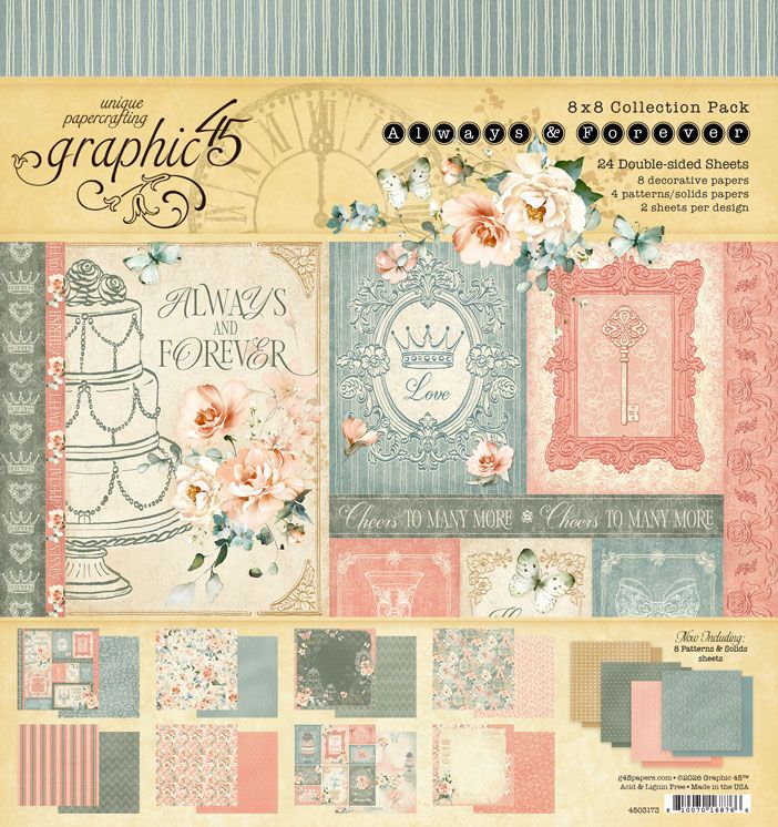 Graphic 45 - Always & Forever Collection - 8" x 8" Collection Pack