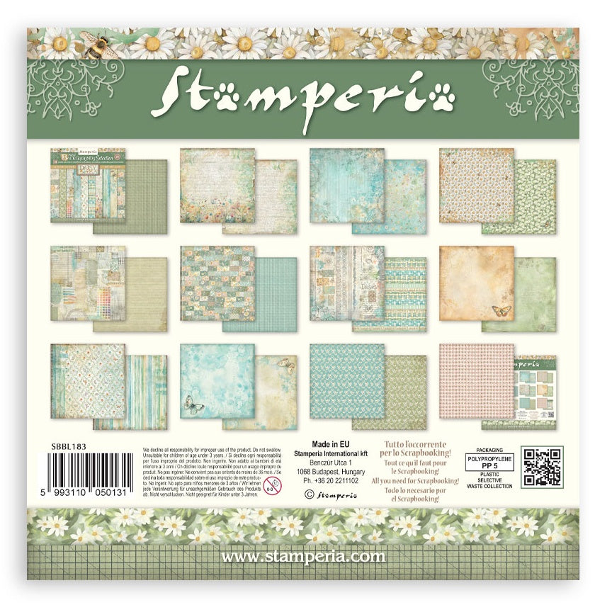 Stamperia - Daisy Art Collection - 12 x 12 Paper Pad - Backgrounds