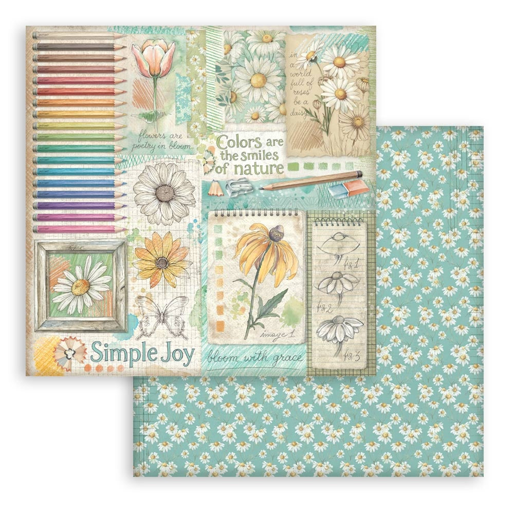 Stamperia - Daisy Art Collection - 12 x 12 Paper Pad