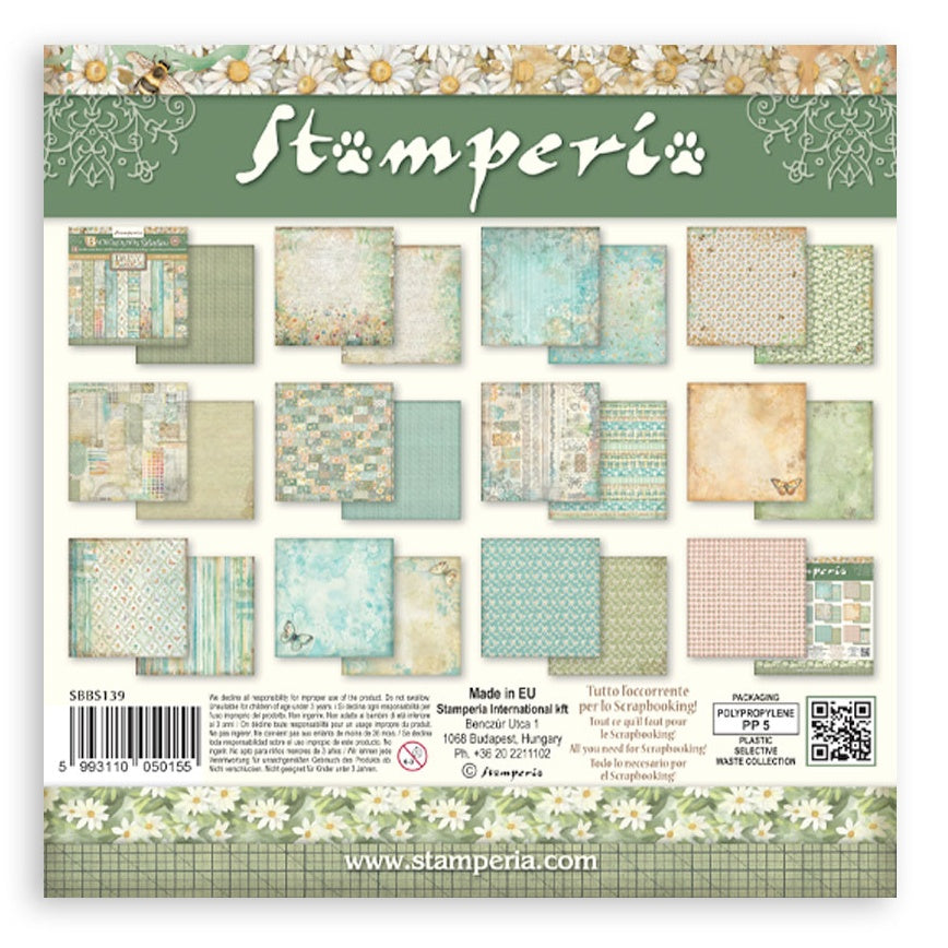 Stamperia - Daisy Art Collection - 8 x 8  Paper Pad - Backgrounds