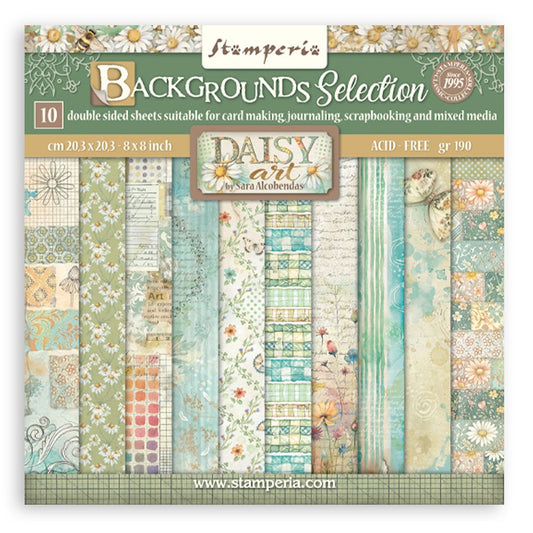 Stamperia - Daisy Art Collection - 8 x 8  Paper Pad - Backgrounds