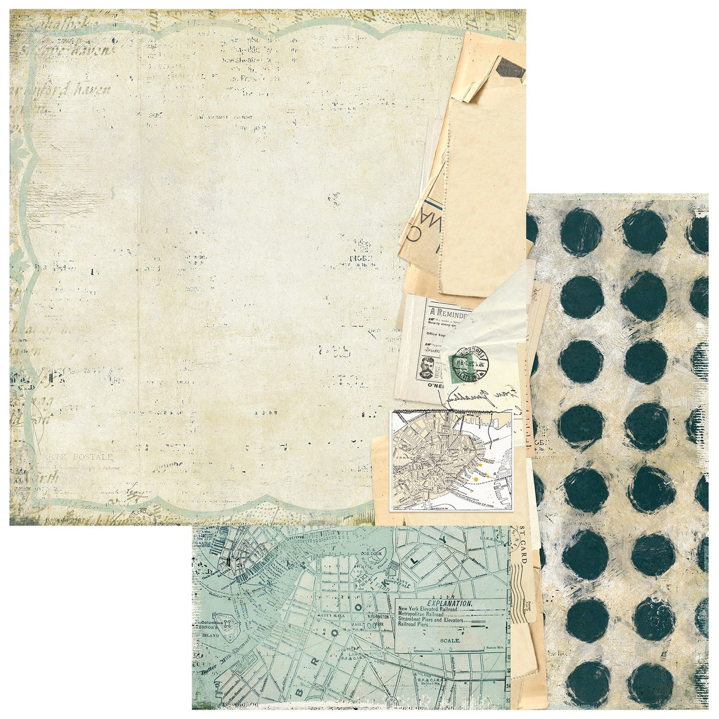 49 And Market - Travel Diaries Collection - 12 x 12 Double Sided Paper - Documented