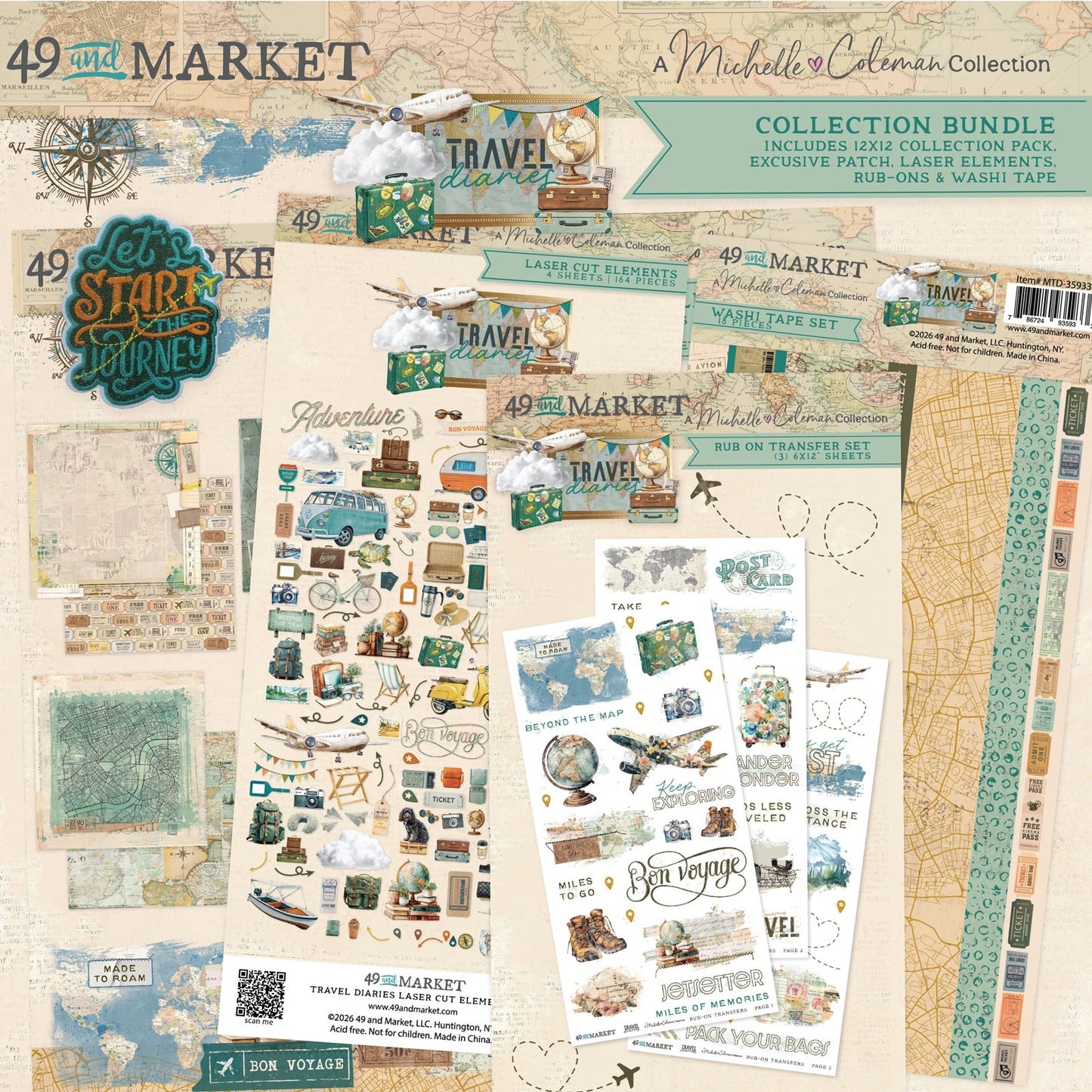 49 and Market - Travel Diaries Collection Bundle With Patch