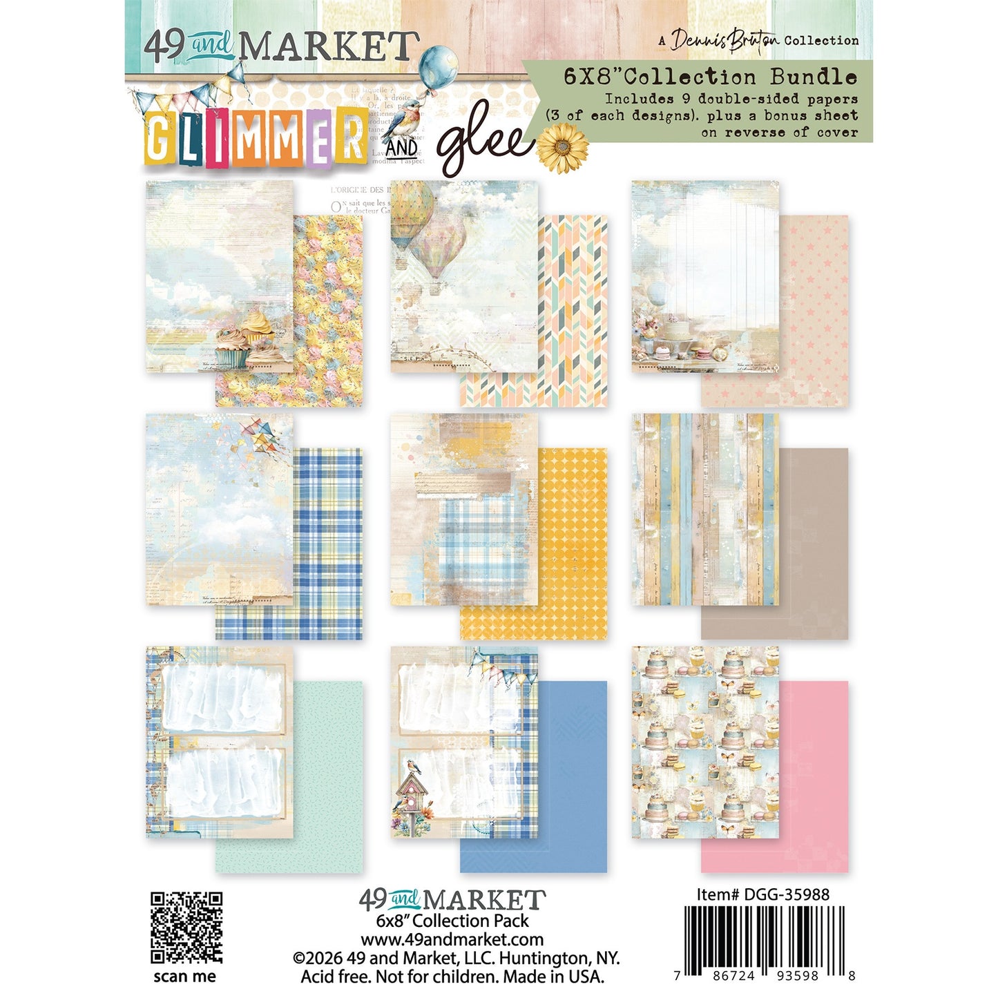 49 and Market - Glimmer And Glee Collection - 6 x 8 Collection Pack