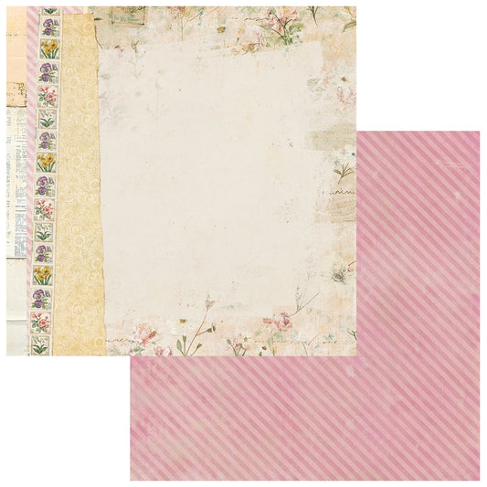 49 And Market - From The Garden Collection - 12 x 12 Double Sided Paper - Sweet Pea