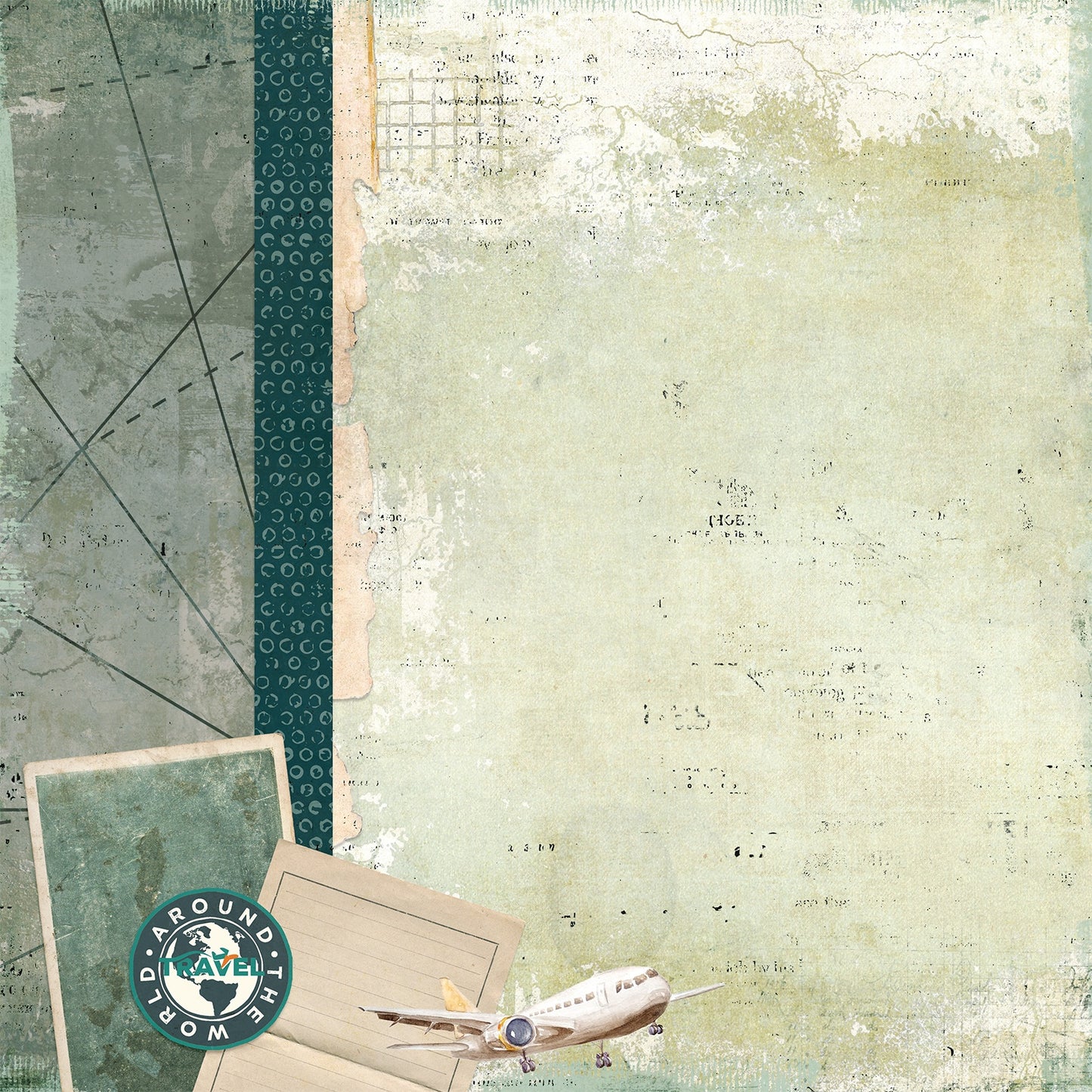 49 And Market - Travel Diaries Collection - 12 x 12 Double Sided Paper - Around The World