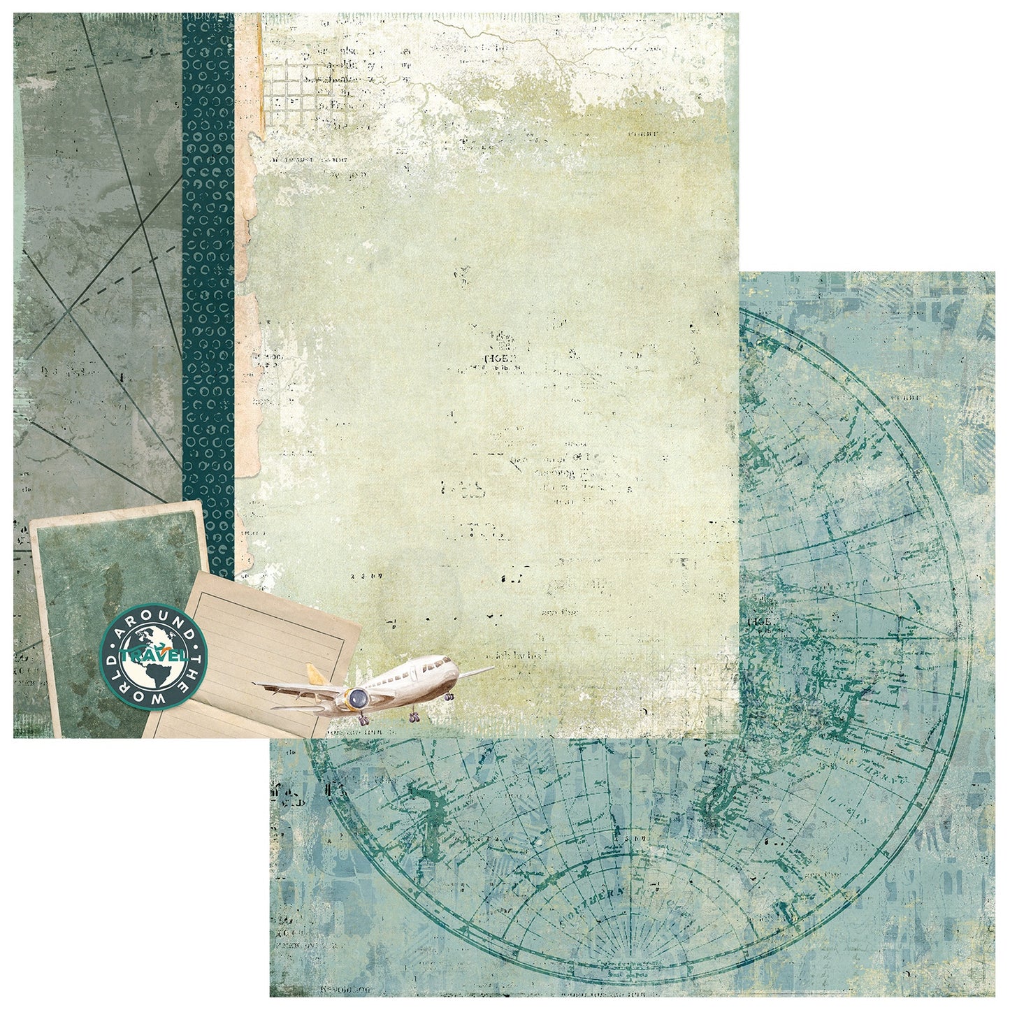 49 And Market - Travel Diaries Collection - 12 x 12 Double Sided Paper - Around The World