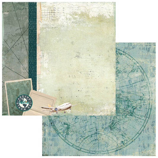 49 And Market - Travel Diaries Collection - 12 x 12 Double Sided Paper - Around The World