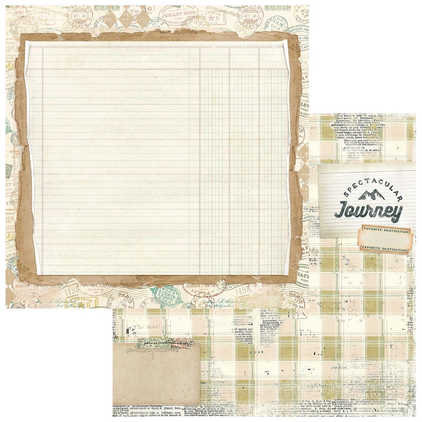 49 And Market - Travel Diaries Collection - 12 x 12 Double Sided Paper - Journey
