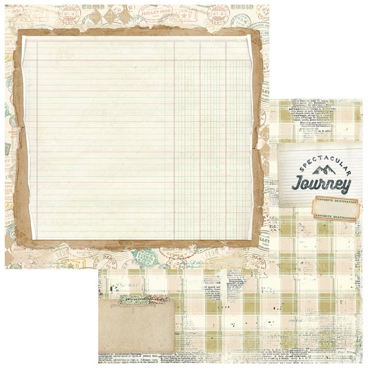 49 And Market - Travel Diaries Collection - 12 x 12 Double Sided Paper - Journey