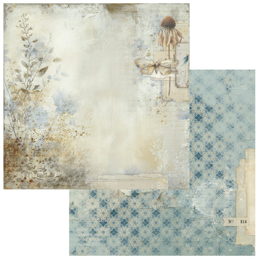 49 And Market - Faded Memory Lane Collection - 12 x 12 Double Sided Paper - Field Report