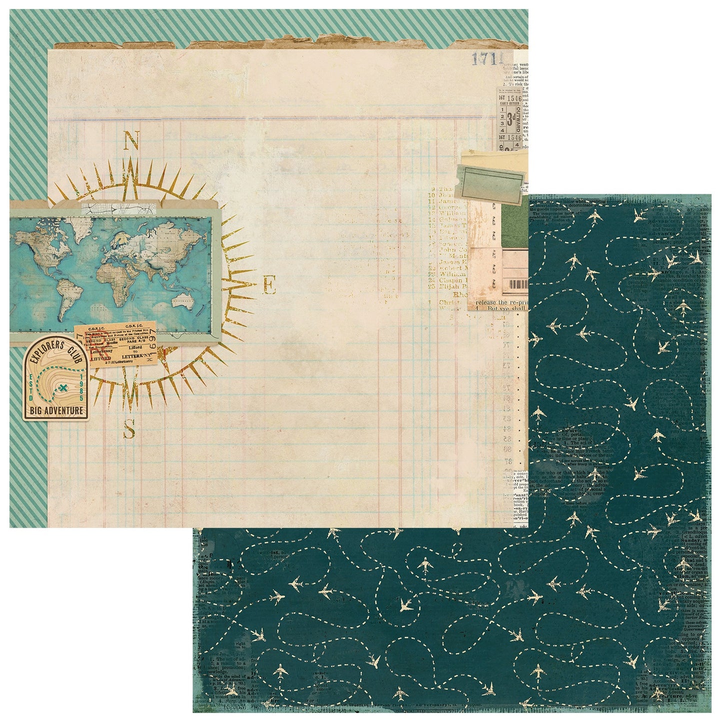 49 And Market - Travel Diaries Collection - 12 x 12 Double Sided Paper - Explorer