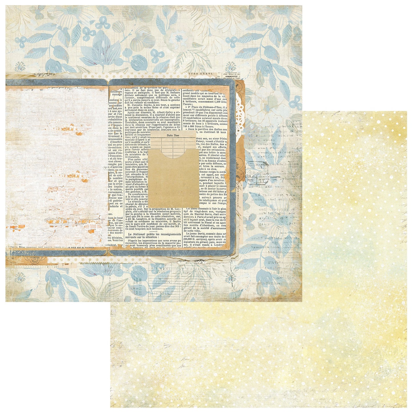 49 And Market - From The Garden Collection - 12 x 12 Double Sided Paper - Pressed Leaf
