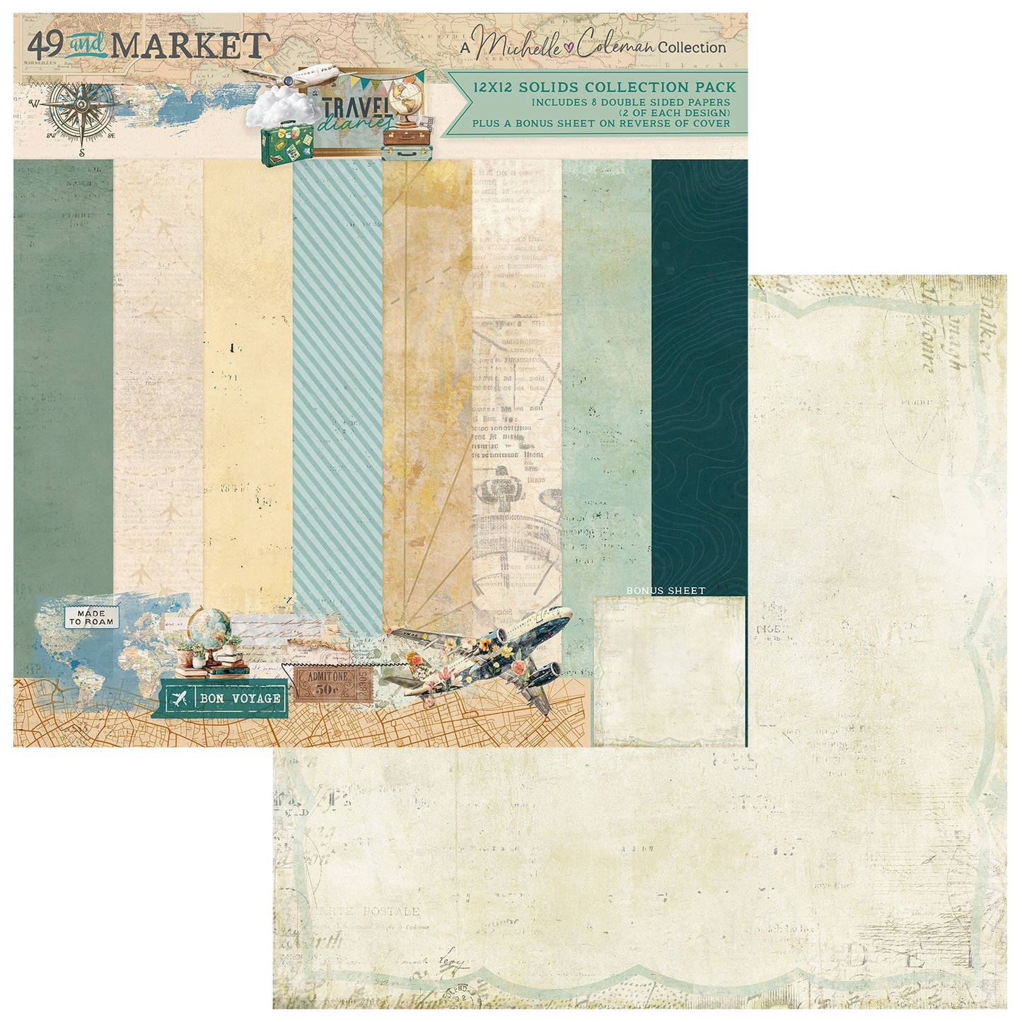 49 And Market - Travel Diaries Collection - 12 x 12 Solids Pack