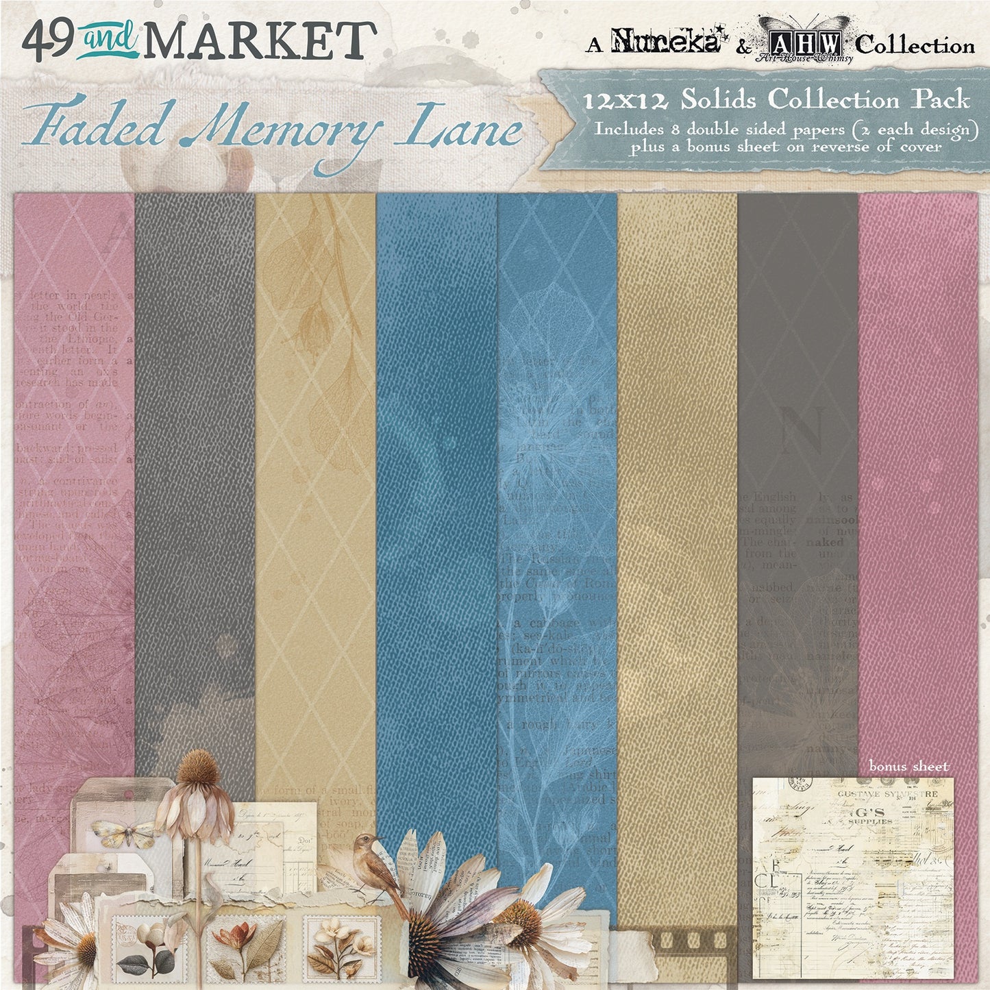 49 And Market - Faded Memory Lane Collection - 12 x 12 Collection Pack - Solids