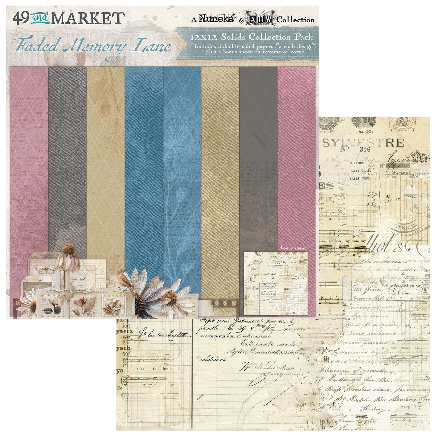 49 And Market - Faded Memory Lane Collection - 12 x 12 Collection Pack - Solids