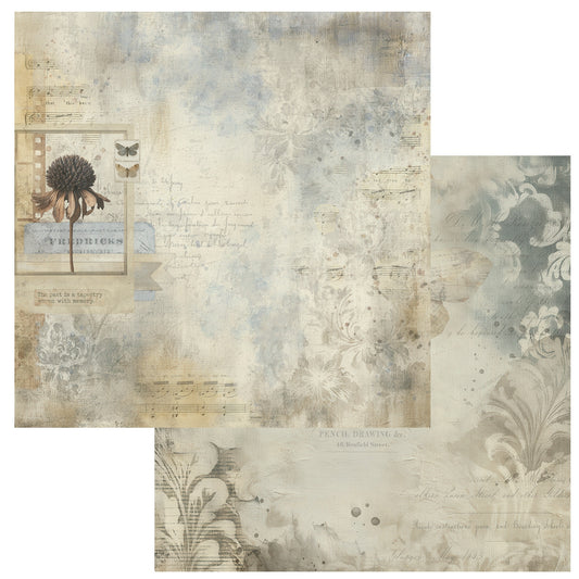 49 And Market - Faded Memory Lane Collection - 12 x 12 Double Sided Paper - Observations