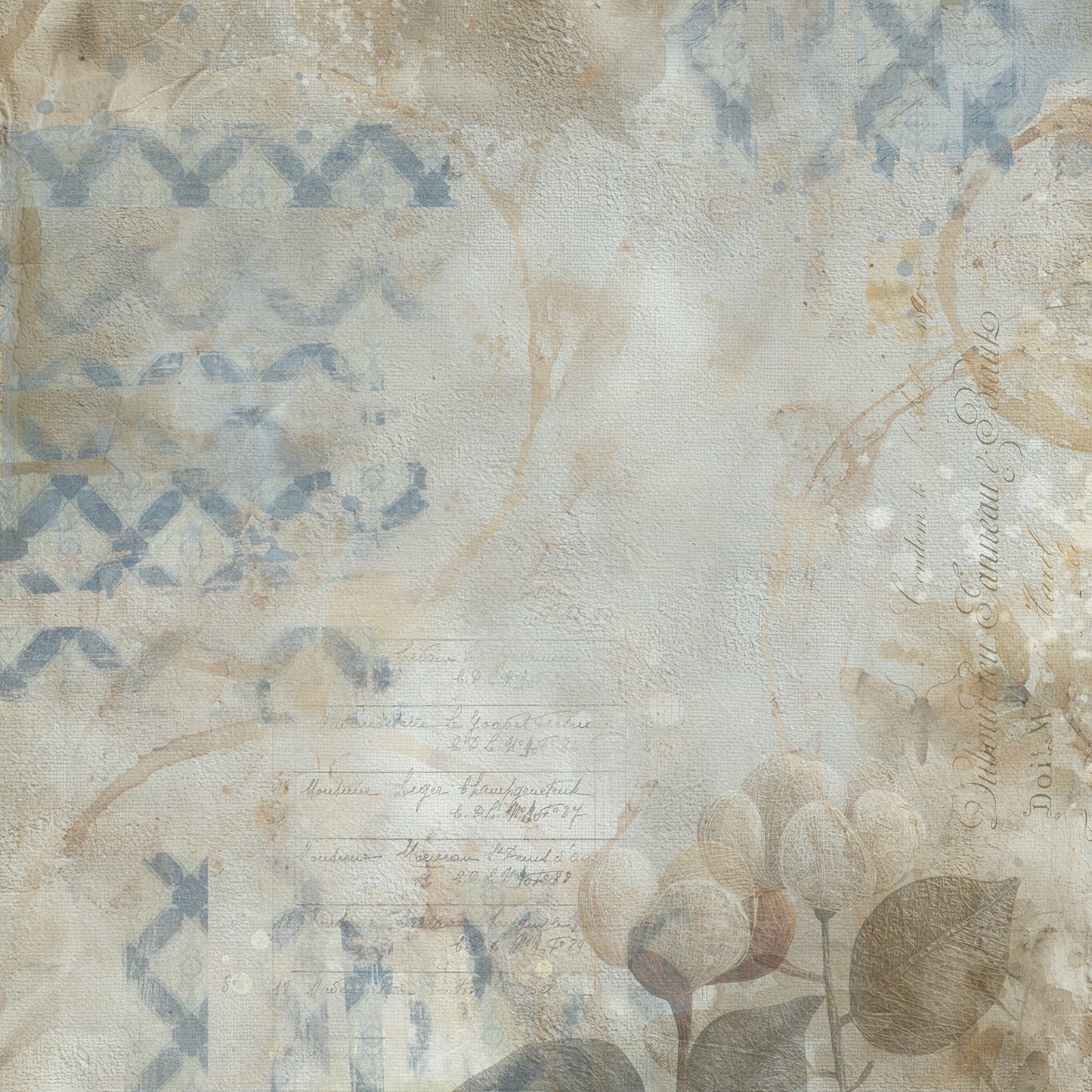 49 And Market - Faded Memory Lane Collection - 12 x 12 Double Sided Paper - Nature Findings