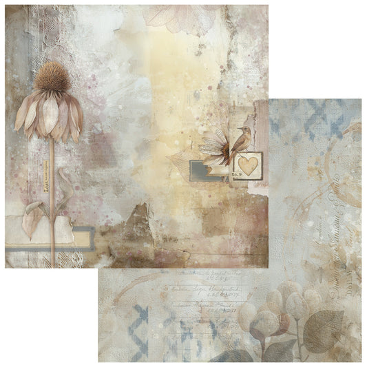 49 And Market - Faded Memory Lane Collection - 12 x 12 Double Sided Paper - Nature Findings