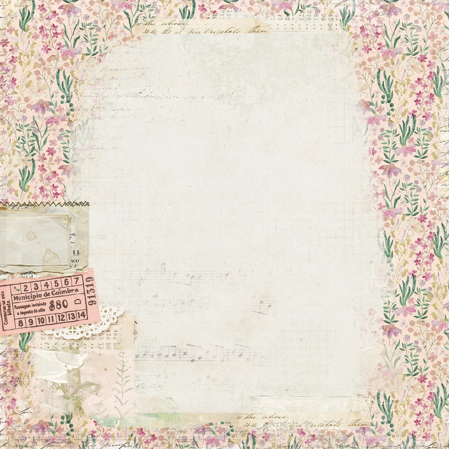 49 And Market - From The Garden Collection - 12 x 12 Double Sided Paper - Wildflower
