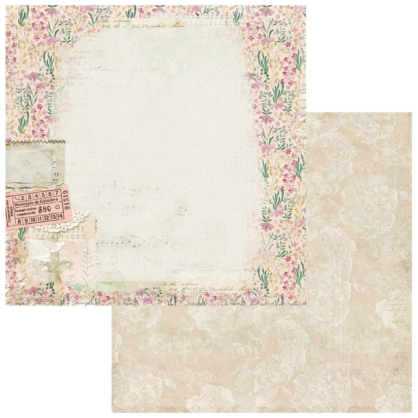 49 And Market - From The Garden Collection - 12 x 12 Double Sided Paper - Wildflower