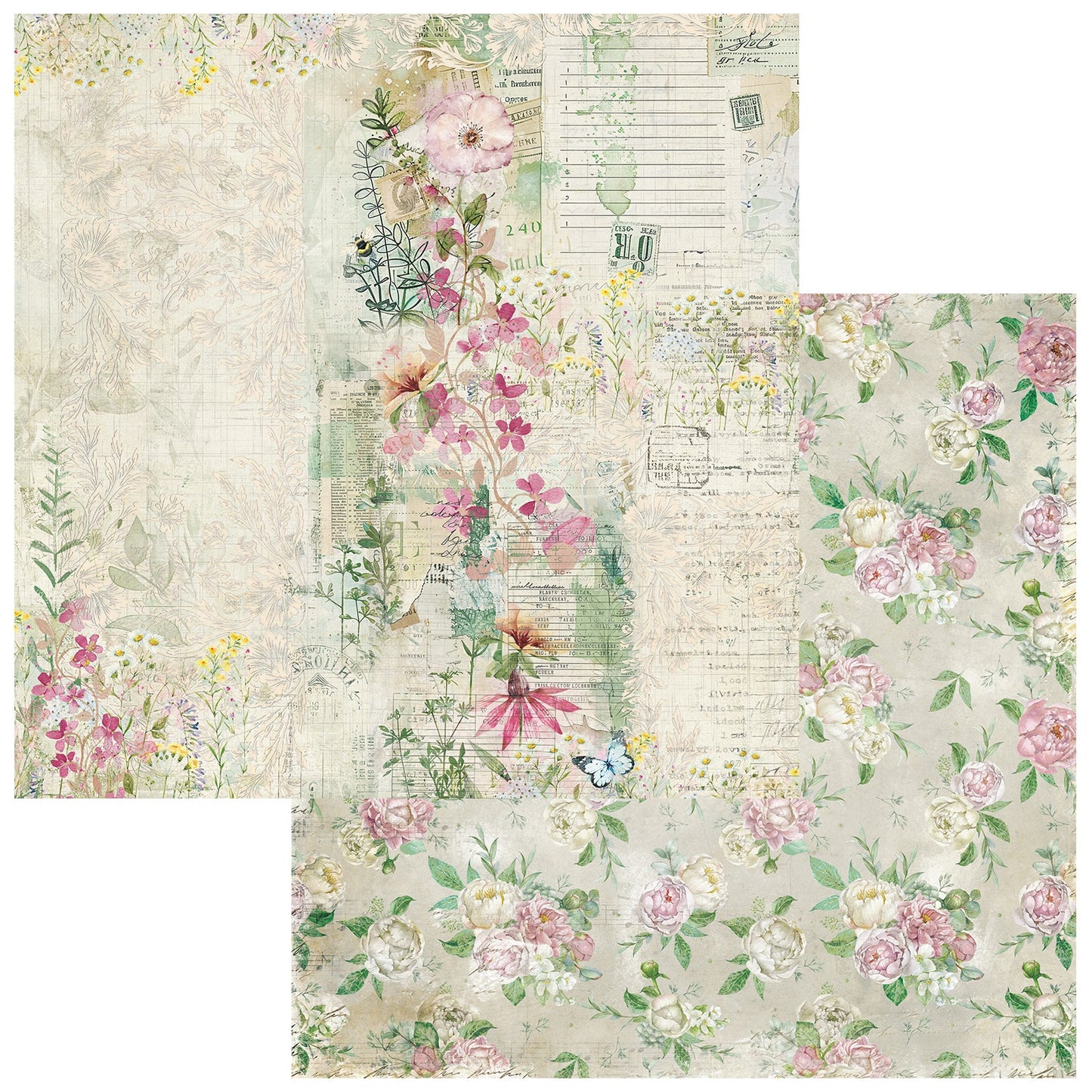 49 And Market - From The Garden Collection - 12 x 12 Double Sided Paper - Foxglove