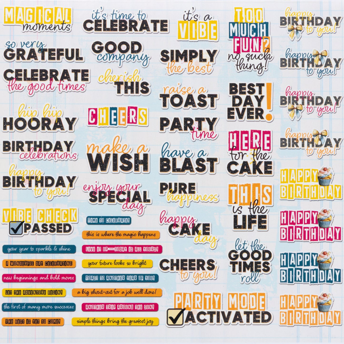 49 and Market - Glimmer And Glee Collection - Chipboard Sentiments