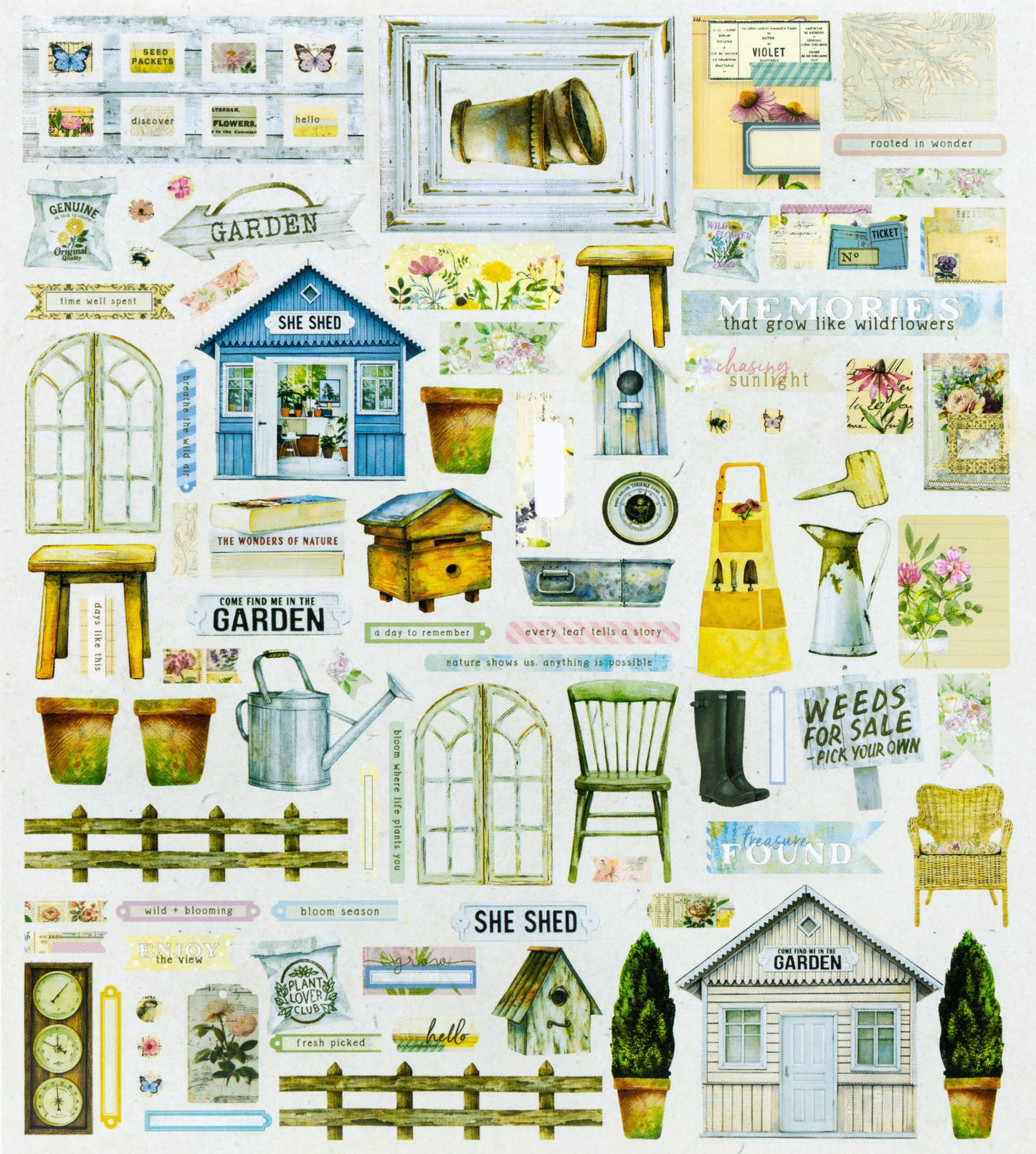 49 And Market - From The Garden Collection - Die Cut Elements