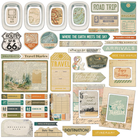 49 And Market - Travel Diaries Collection - Chipboard Set