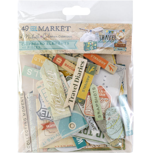 49 And Market - Travel Diaries Collection - Chipboard Set