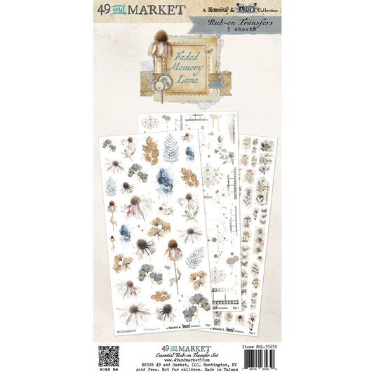 49 and Market Essential Rub-On Transfer Set 6"X12"