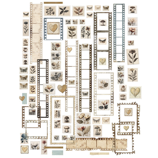 49 And Market - Faded Memory Lane Collection - Ephemera - Laser Cuts - Filmstrips And Postage