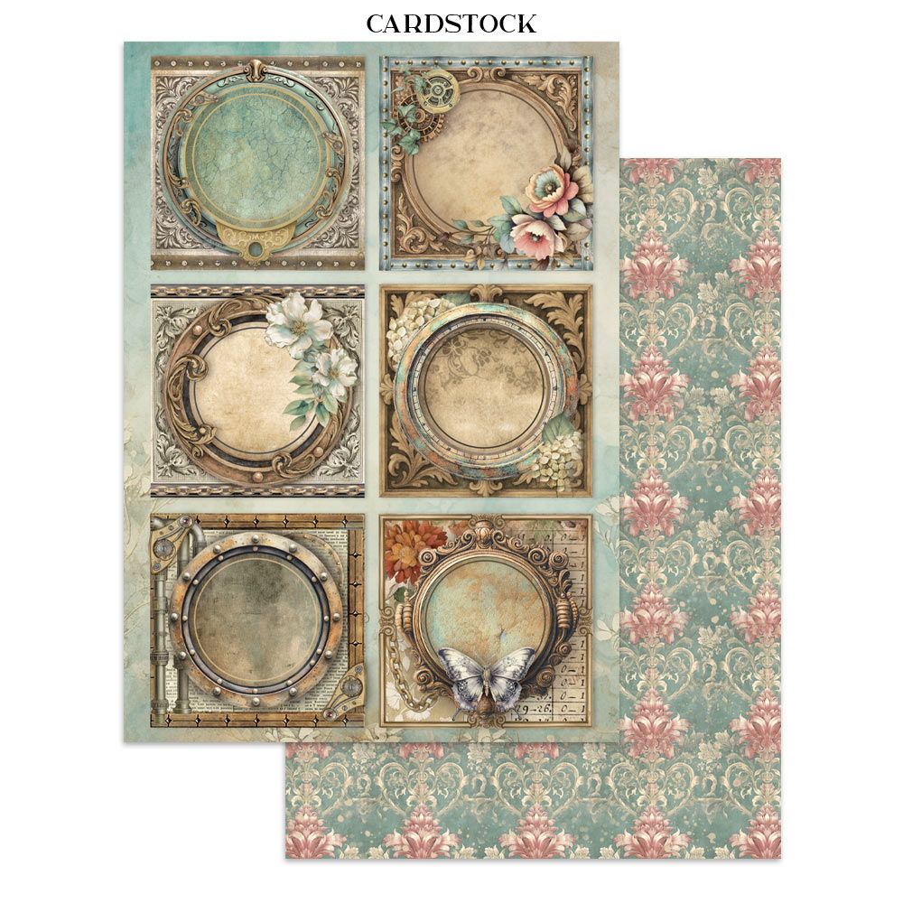 Stamperia - Gardens Of Time Collection - Junk Journal - Stickers, Cut-Outs, and Backgrounds
