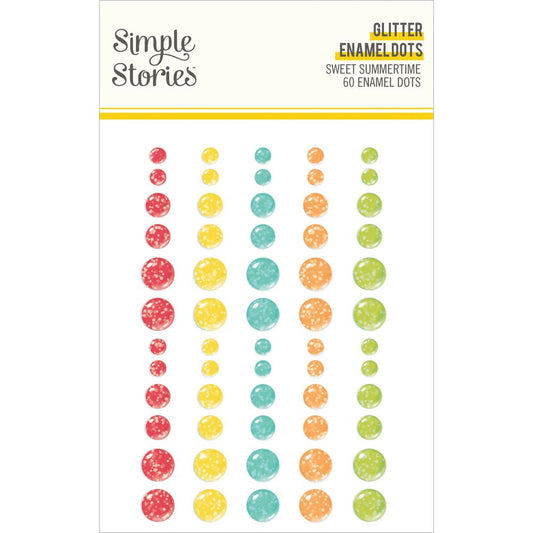 Simple Stories - Sweet Summertime Collection - Enamel Glitter Dots