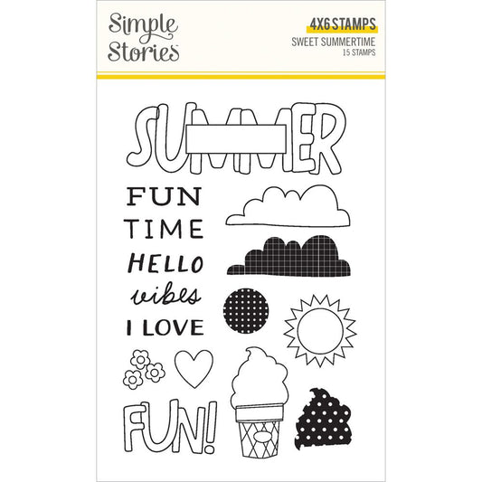 Simple Stories - Sweet Summertime Collection - Clear Photopolymer Stamps