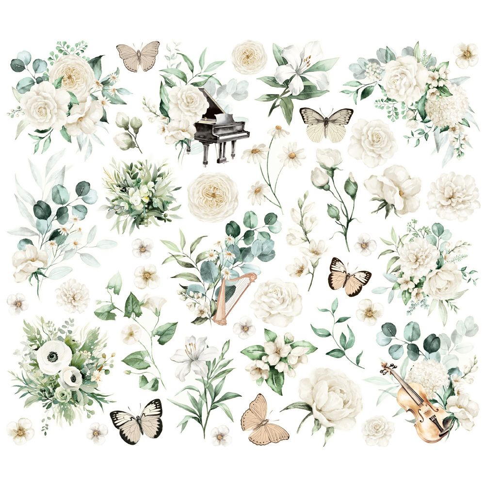 Simple Stories - Simple Vintage Timeless Harmony Collection - Ephemera - Floral Bits And Pieces