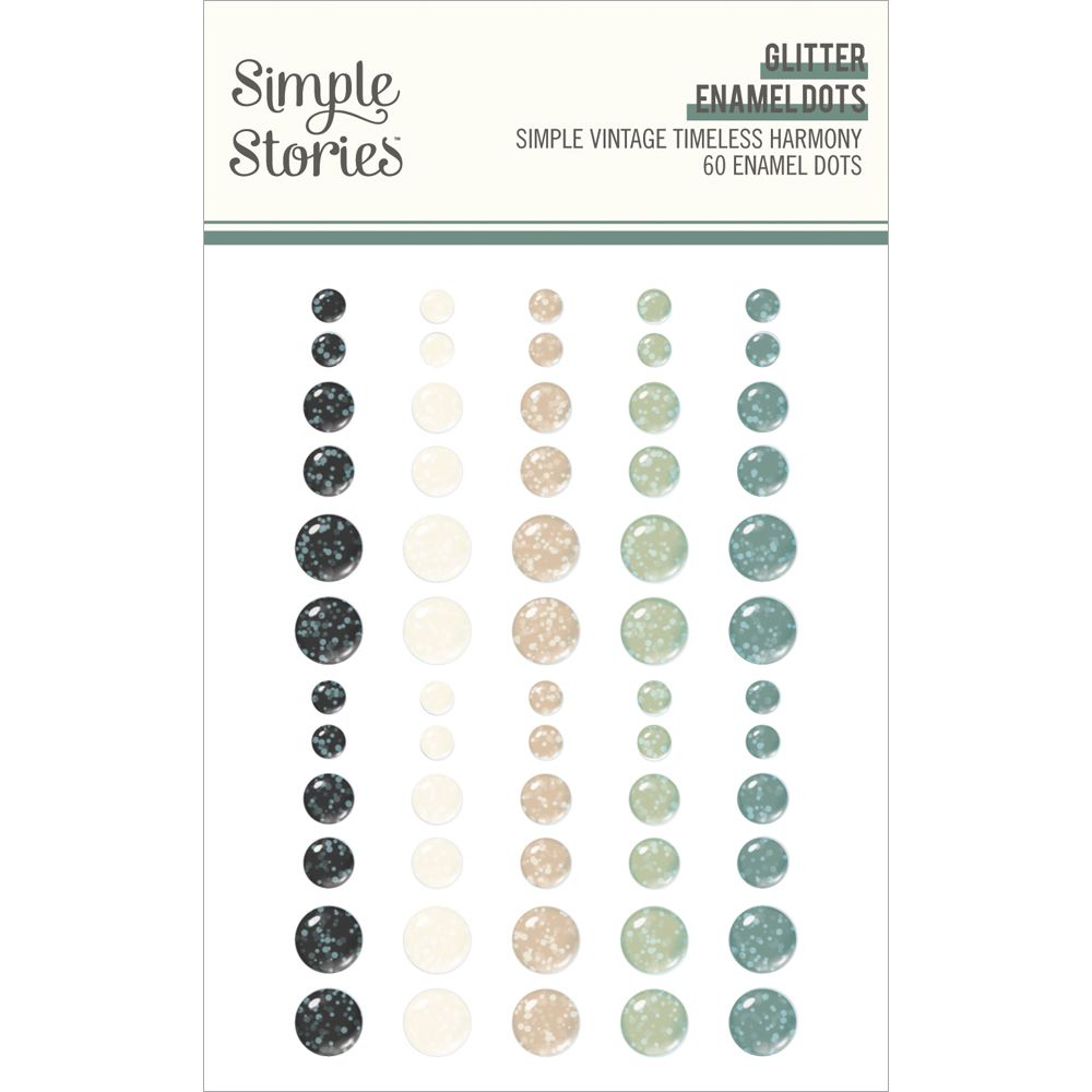 Simple Stories - Simple Vintage Timeless Harmony Collection - Glitter Enamel Dots