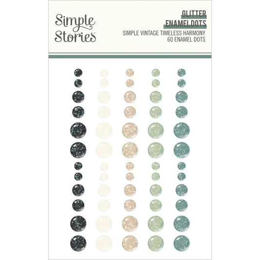 Simple Stories - Simple Vintage Timeless Harmony Collection - Glitter Enamel Dots