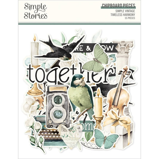 Simple Stories - Simple Vintage Timeless Harmony Collection - Chipboard Pieces