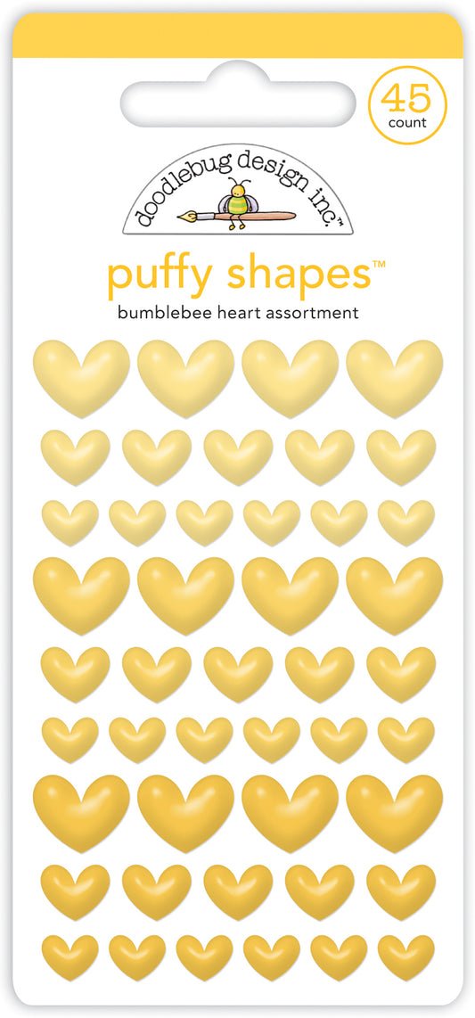 Doodlebug Design - Monochromatic Collection - Stickers - Puffy Shapes - Bumblebee Heart