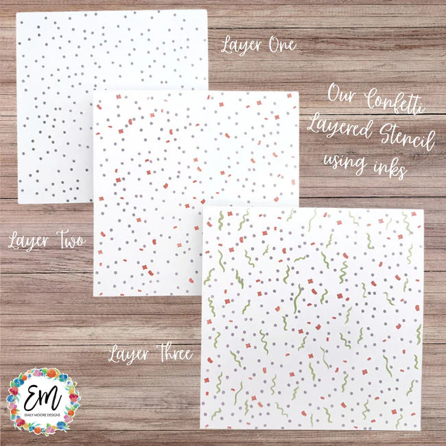 Elizabeth Moore Designs - Layered Stencils - Confetti