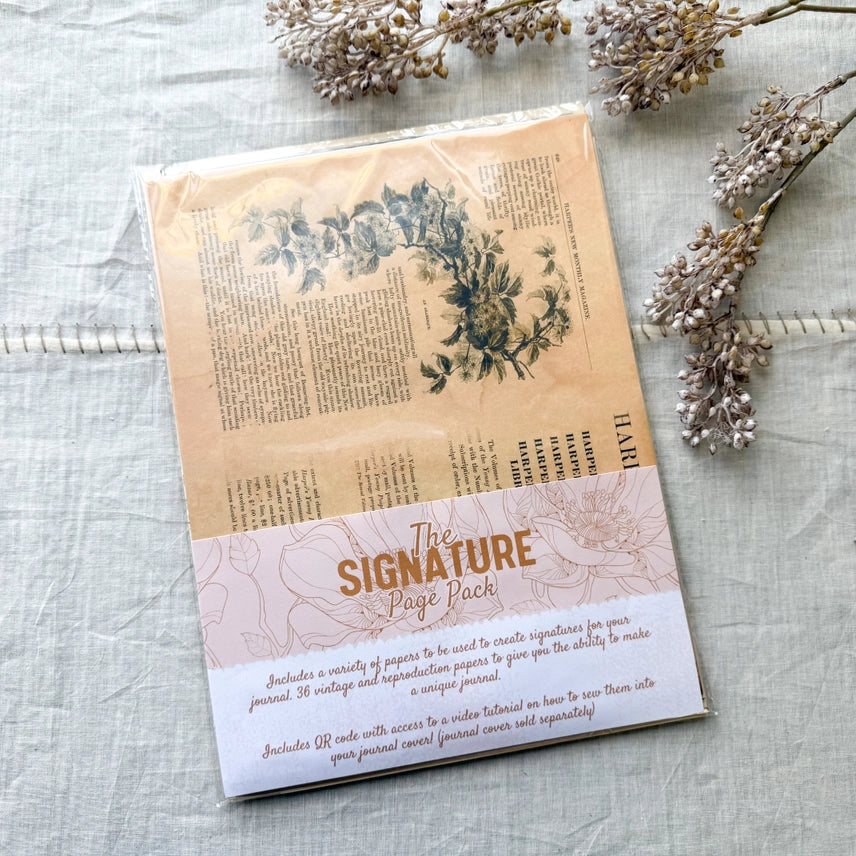A House Of Books - Junk Journal Page Pack- Signature Pages, Journal Making Kit