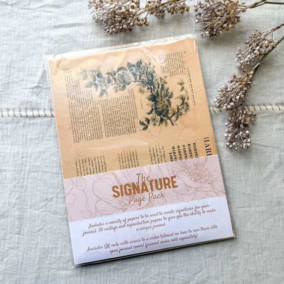 A House Of Books - Junk Journal Page Pack- Signature Pages (Vintage Mood)